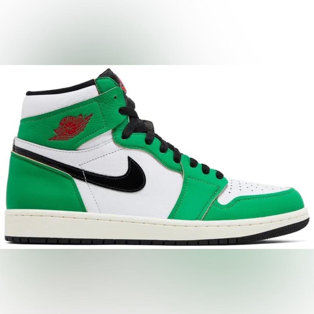 Nike Green, White and Black High-Top Jordan Sneakers